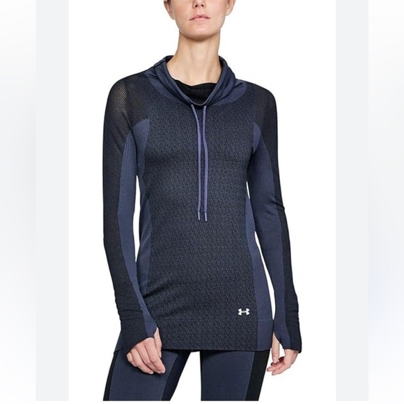 UNDER ARMOUR Vanish Purple/Gray Heatgear Cowl Neck pullover, EUC! - Picture 1 of 8